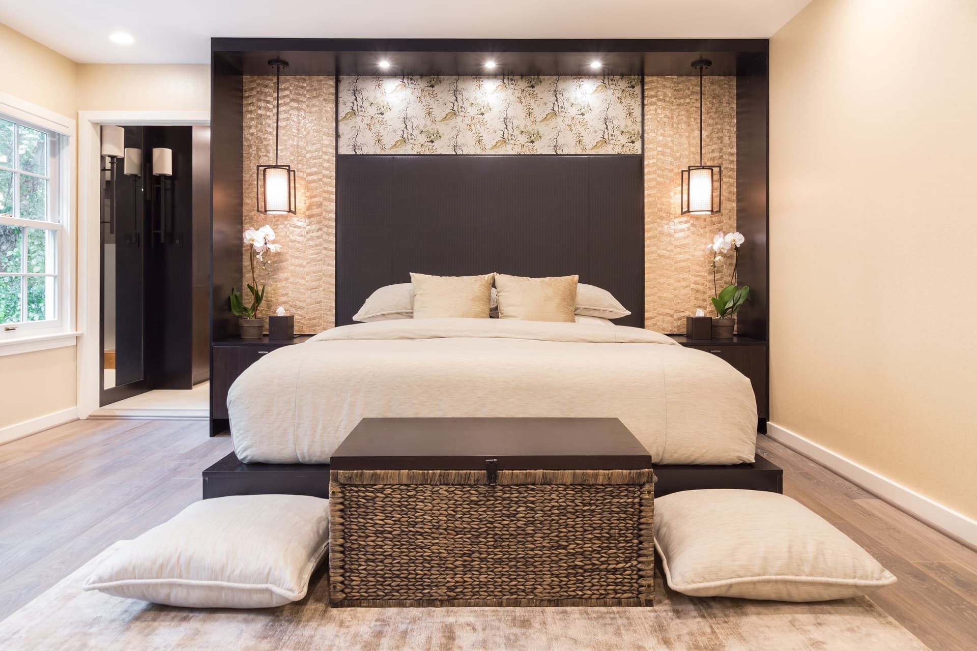 Contemporary Dark Stained Bedroom Cabinetry