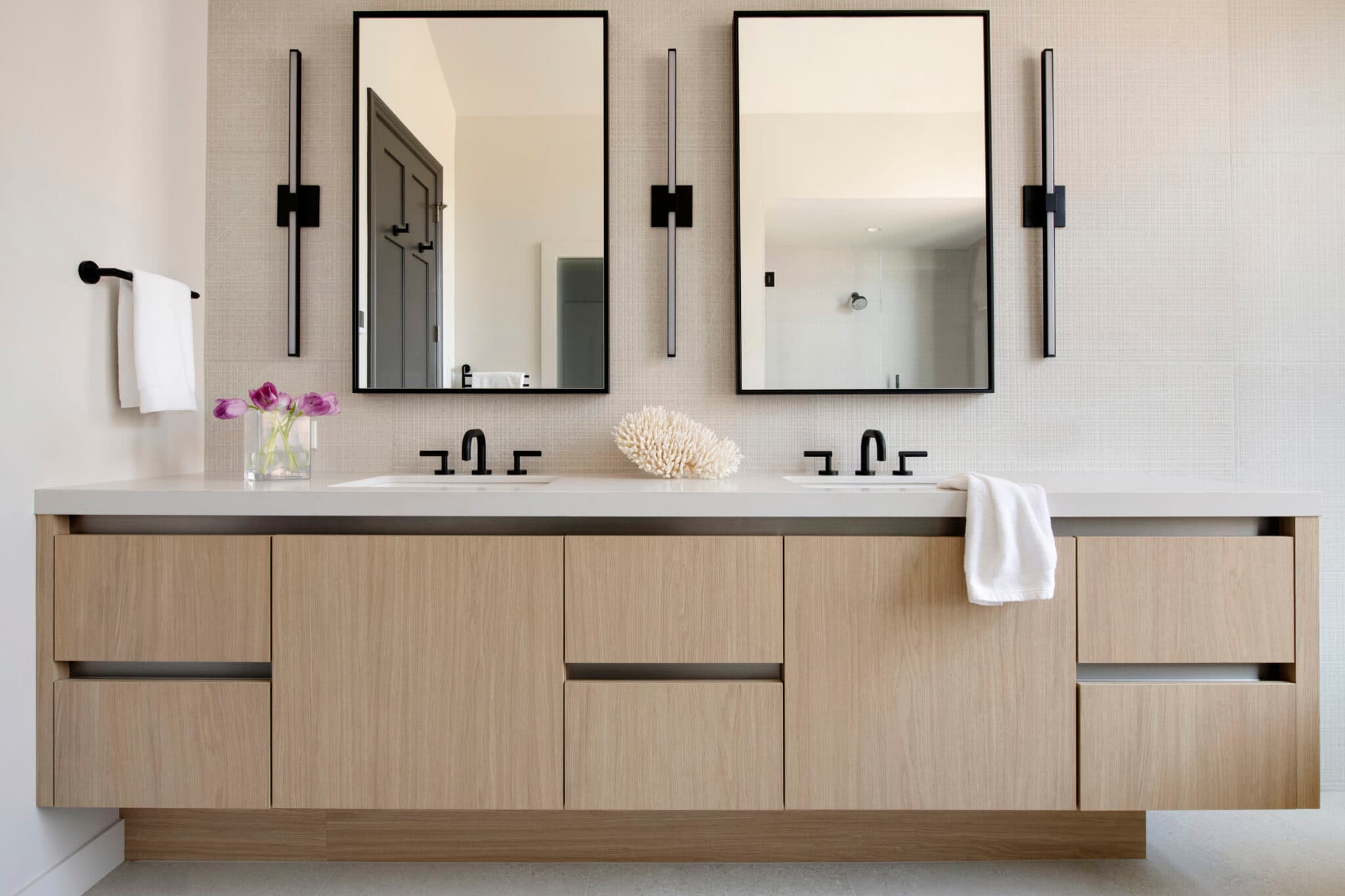 Contemporary Light Oak Vanity