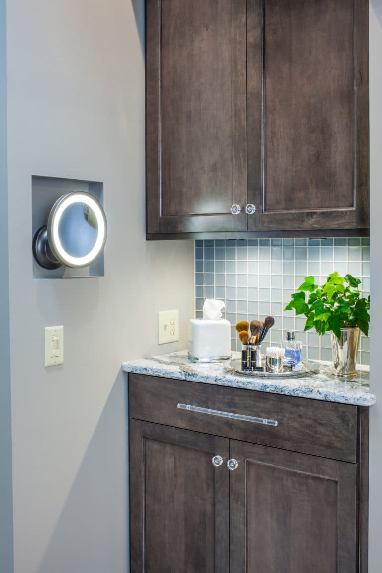 Dark Brown Bathroom Cabinetry