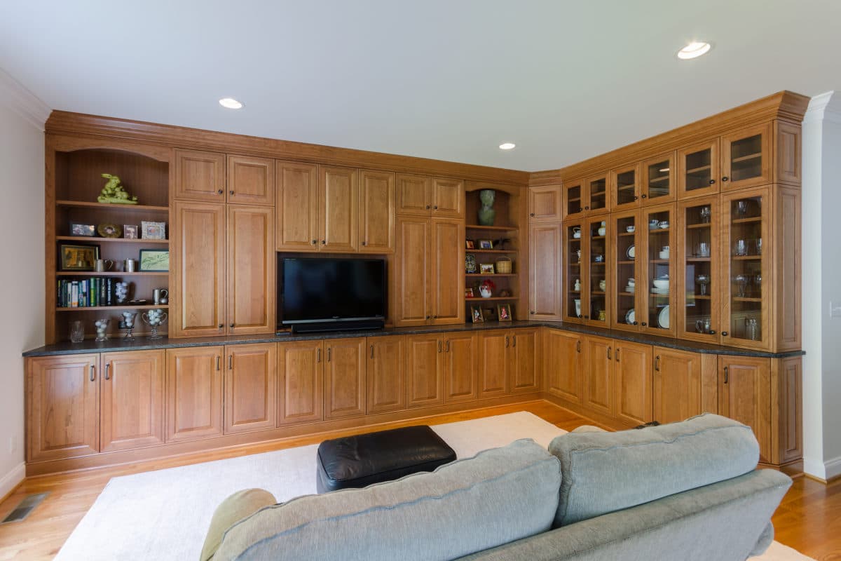 Entertainment Center In A Mid Brown Finish