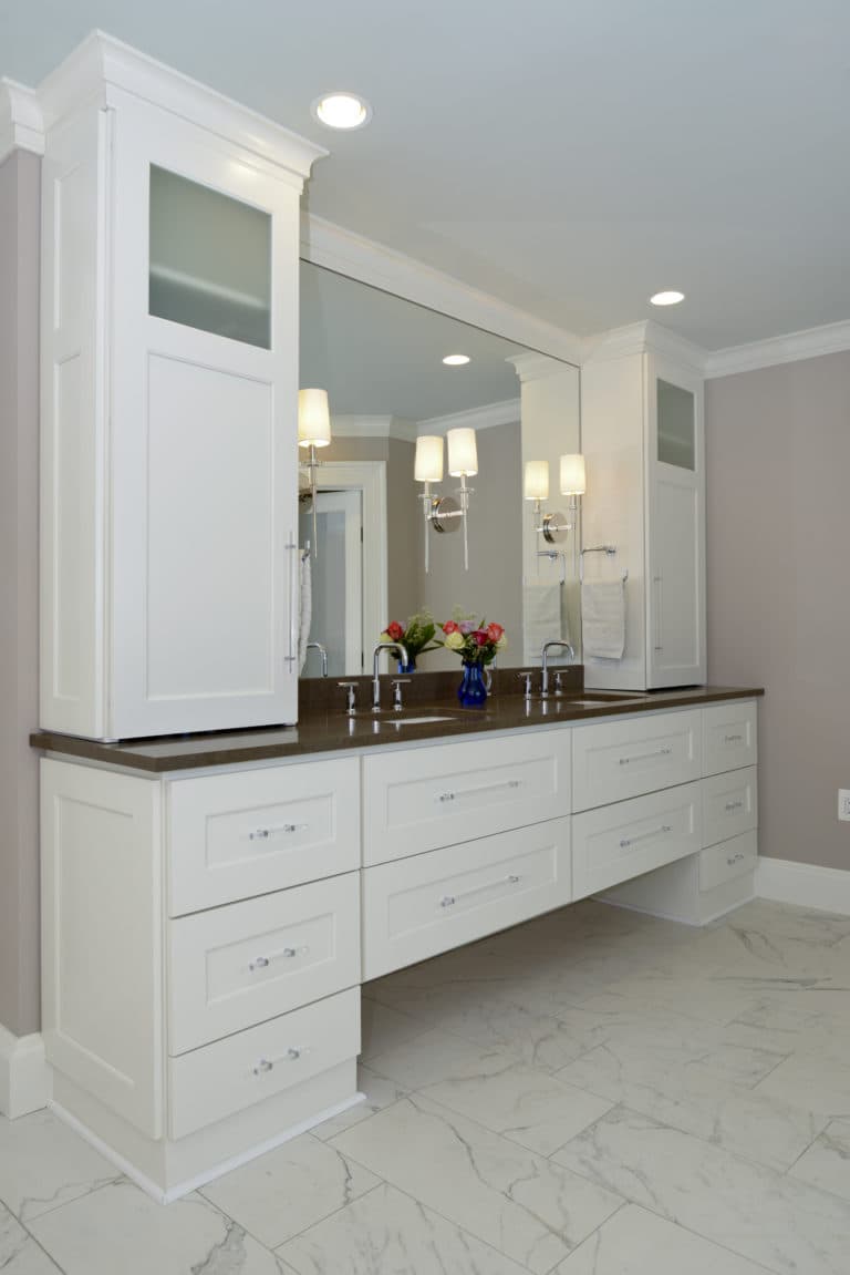 Frosty White Bathroom Cabinets