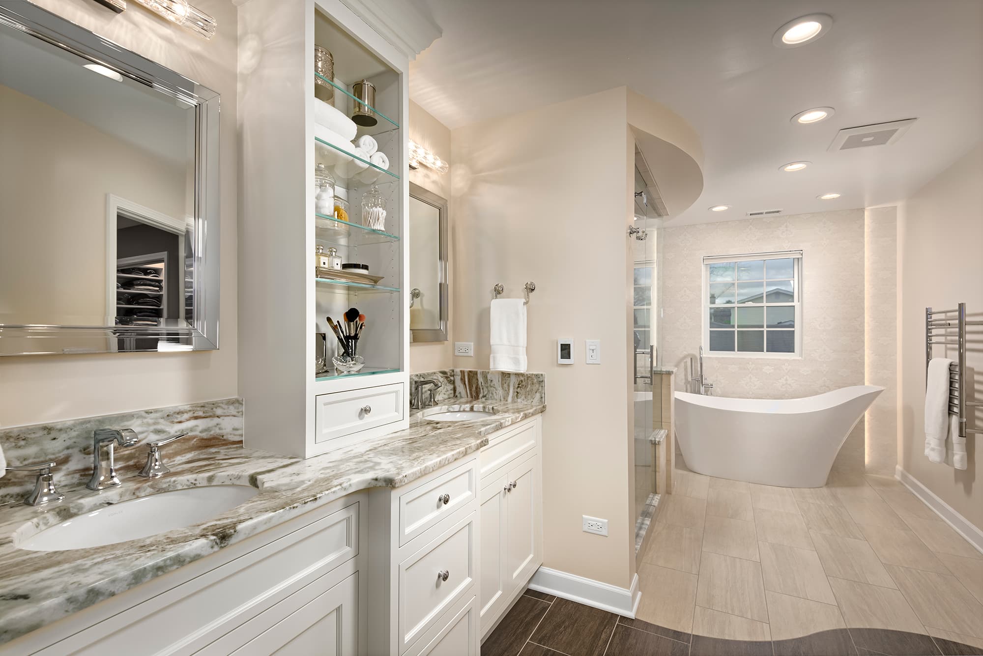 Matte White Finished Bathroom Cabinets