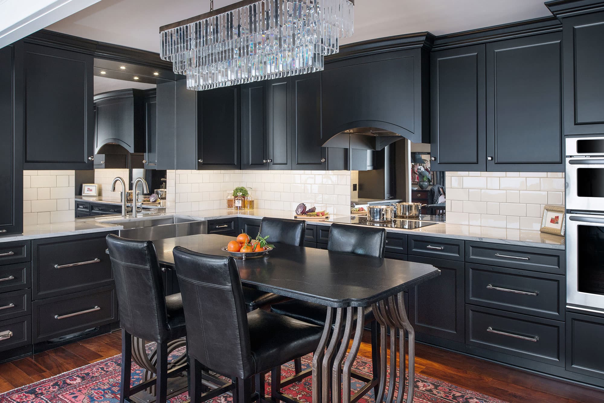 Painted Black Transitional Style Kitchen