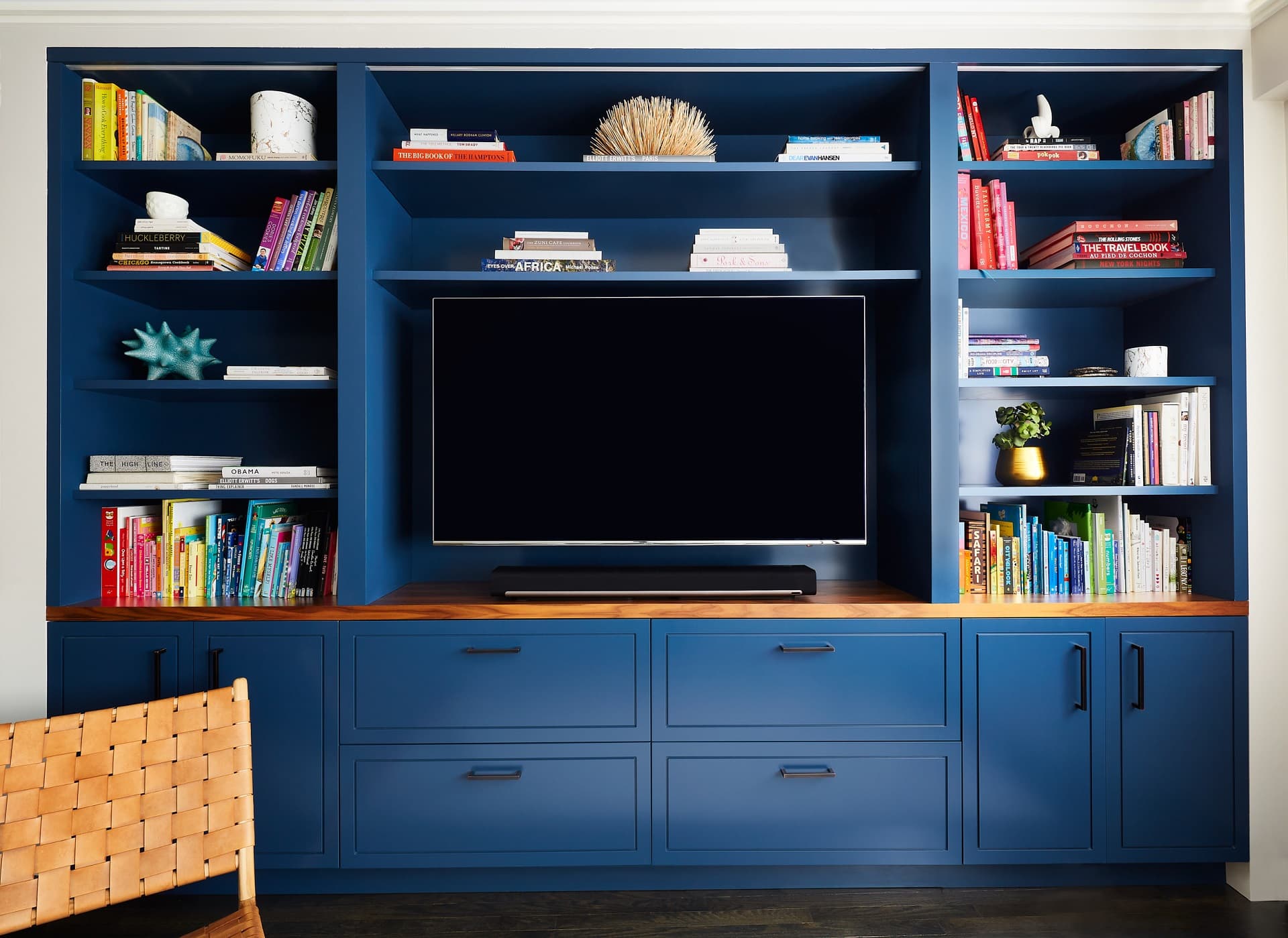 Painted Classic Blue Entertainment Center