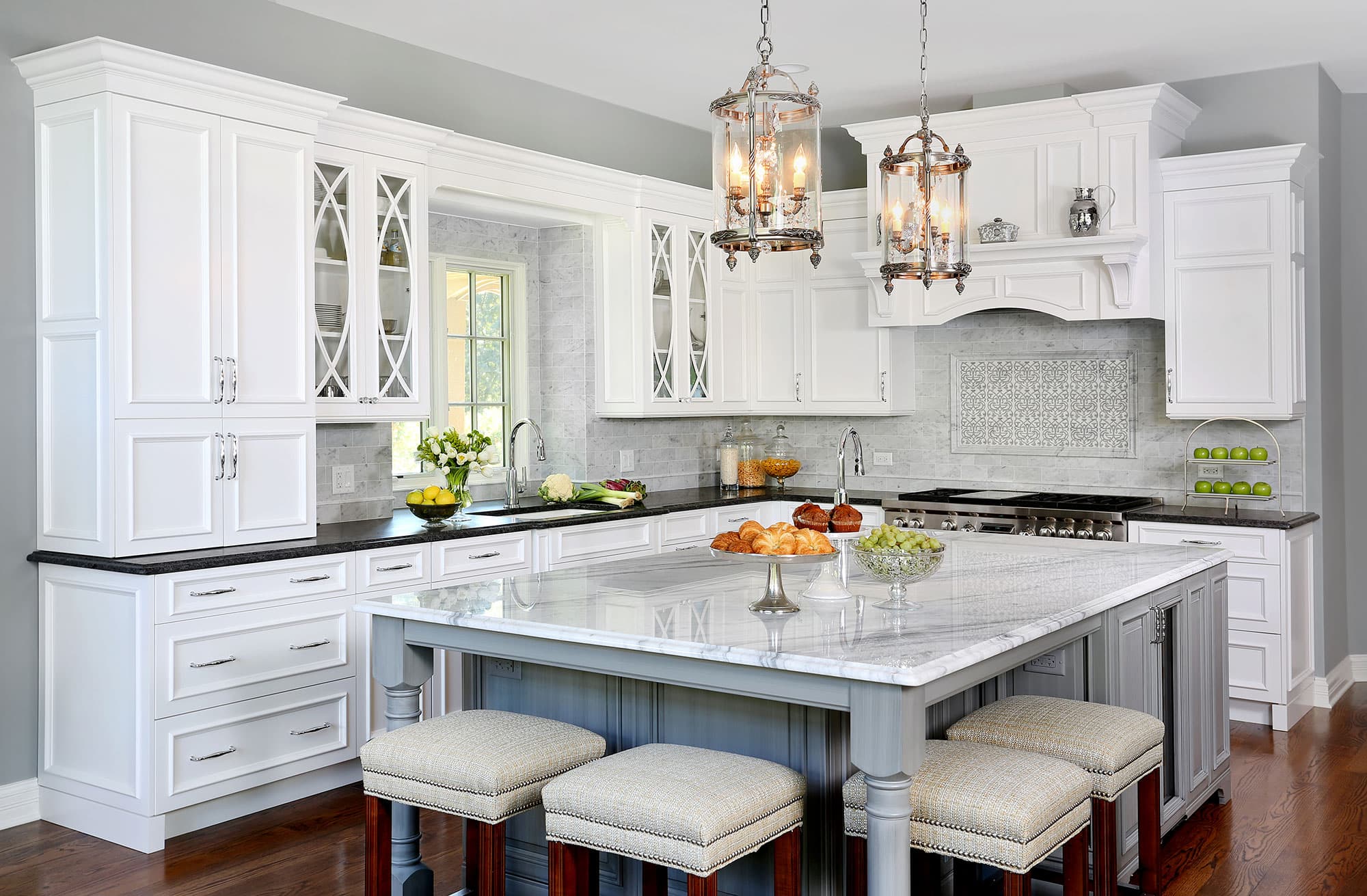 Traditional Formal White & Grey Kitchen