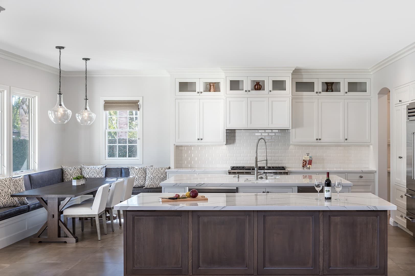 Transitional Kitchen With Builtin Banquette