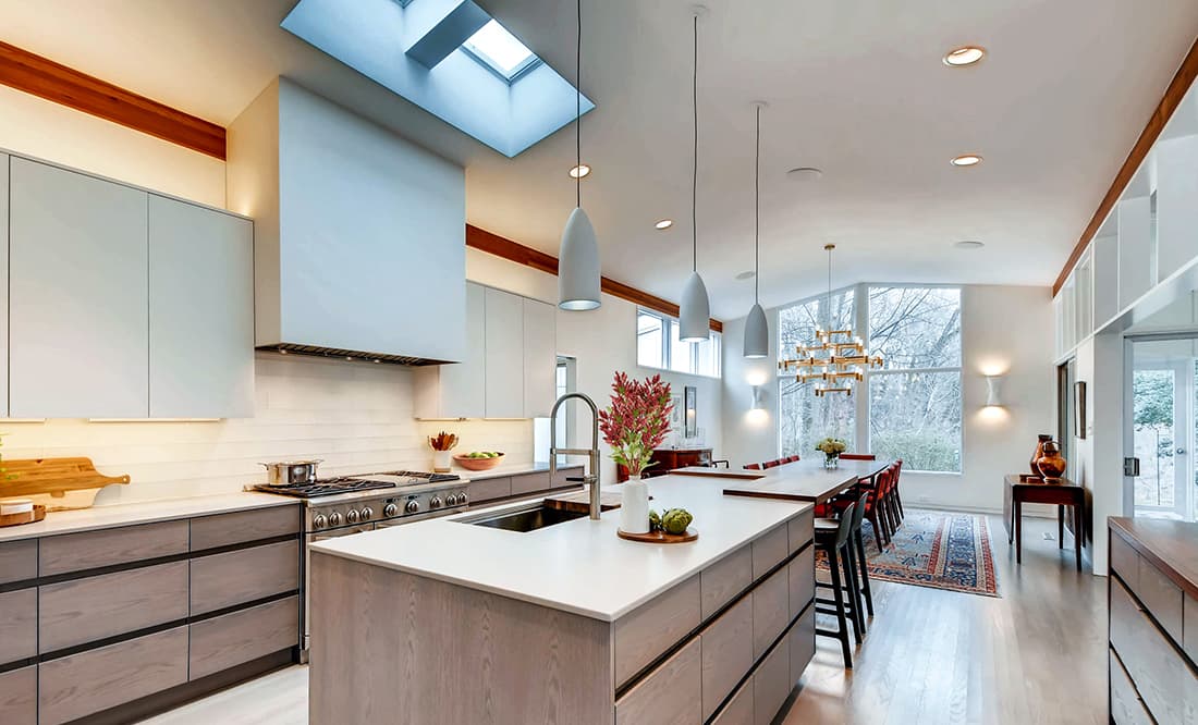 Two Toned Mid Century Modern Kitchen