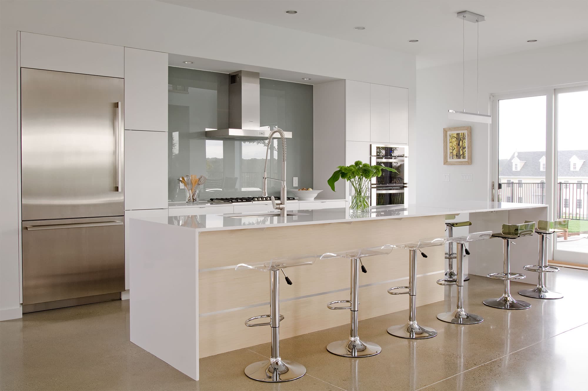 White Cabinets With Natural Wood Accents