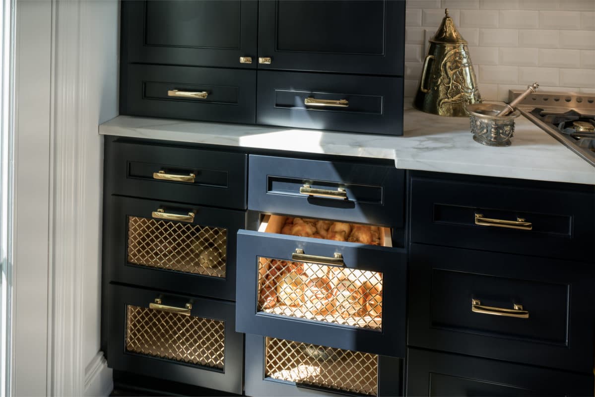 Custom Bread Drawer cabinet storage solution